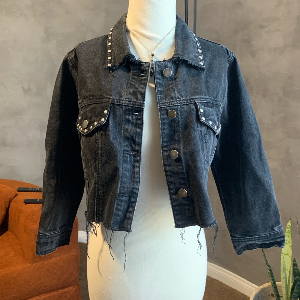 Studded Black Denim Jacket